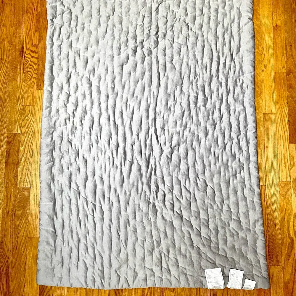Restoration Hardware Hand Cross Stitch Velvet Toddler Quilt Gray Baby & Child
